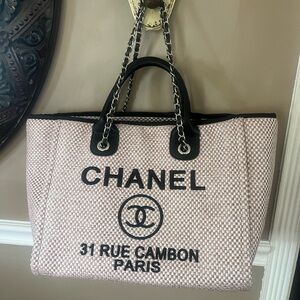 Chanel style Pink Tote Bag